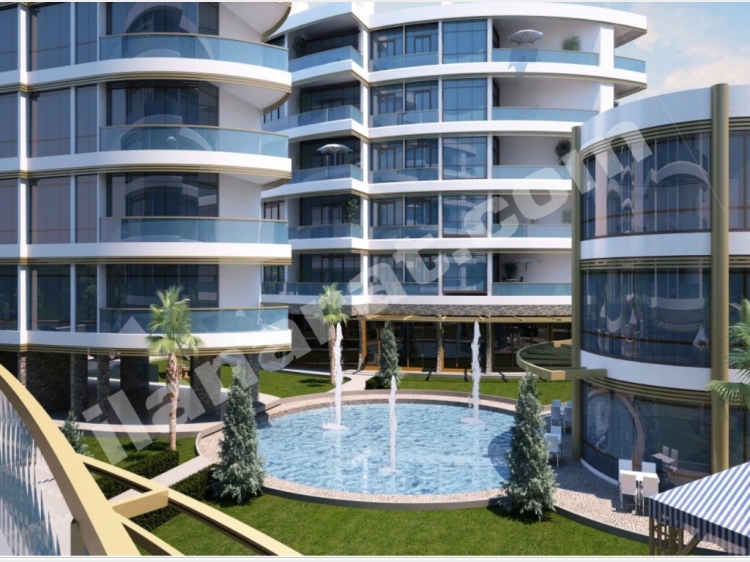 mersin anamur iskelede full esyali havuzlu ve otoparkli site icerisinde residence daire