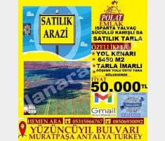 ISPARTA YALVAÇ SÜCÜLLÜ KÖYÜNDE SATILIK 6450 M2 TAR... ISPARTA YALVAÇ SÜCÜLLÜ KÖYÜNDE SATILIK 6450 M2 TAR...